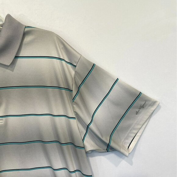 Ben Hogan Performance Men's 3-Button Striped Golf Polo Shirt Size XXL Gray White - Picture 3 of 15